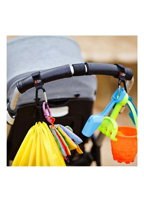 Stroller Hooks for Hanging, Leather Stroller Clip Straps, Baby Stroller Hooks for Diaper Bags Grocery Shopping Bags, Mommy Hook for Stroller, Size: 3