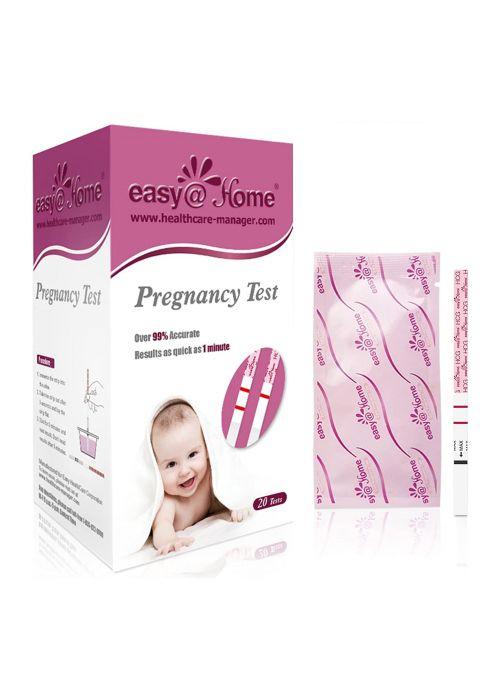 Easy@Home Pregnancy Test Strips Kit, Powered by Premom Ovulation Predictor  iOS and Android APP, 20 HCG Tests