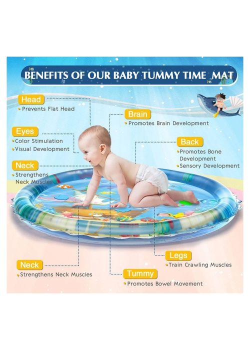 40X40 Infant Inflatable Water Play Mat Toys for 3 6 9 12 Months Newborn Infant Toddler Baby Boy Girl iHaHa Baby Tummy Time Water Play Mat 